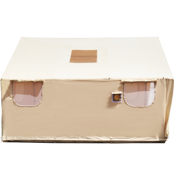 VEVOR Large Canvas Tent 12x14ft, Wall Tent with PVC Storm Flap