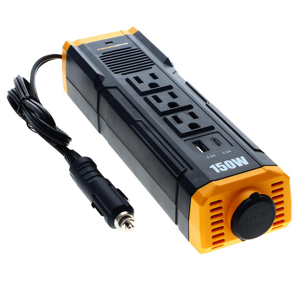 150W Car Power Inverter DC 12V to 110V AC Converter with 3 Charger