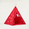 Teepee Play Tent Red and Fluorescent Stars with Cushion