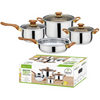 Stainless Steel Cookware Pots and Pans Set, 7 Piece Set