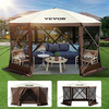 VEVOR Camping Gazebo Screen Tent, 12*12ft, 6 Sided Pop-up Canopy Shelter Tent